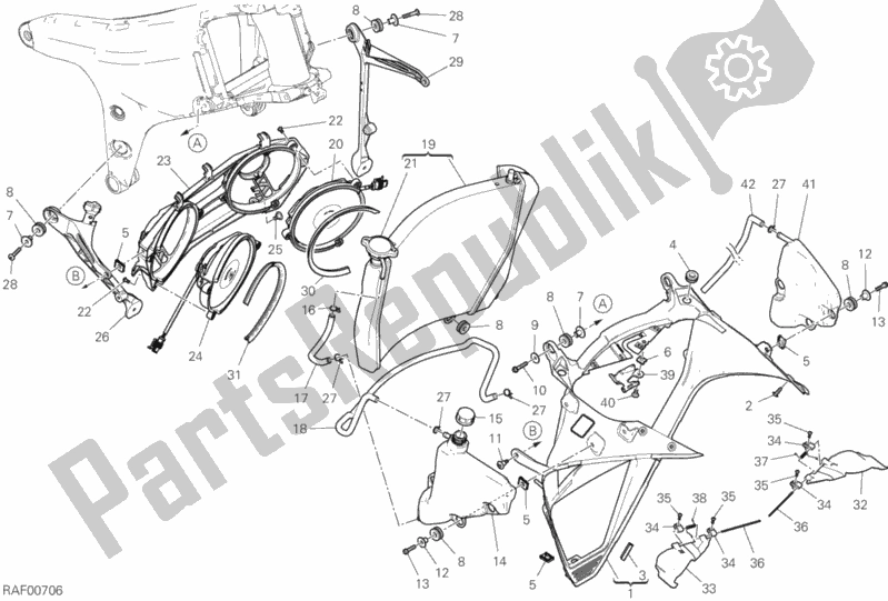 Todas as partes de Refrigerador De água do Ducati Superbike Superleggera V4 USA 998 2020